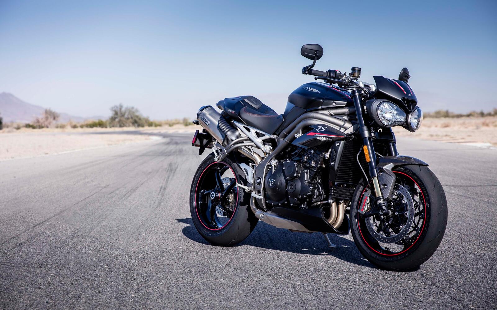 Wallpapers side view Triumph Speed Triple RS black on the desktop