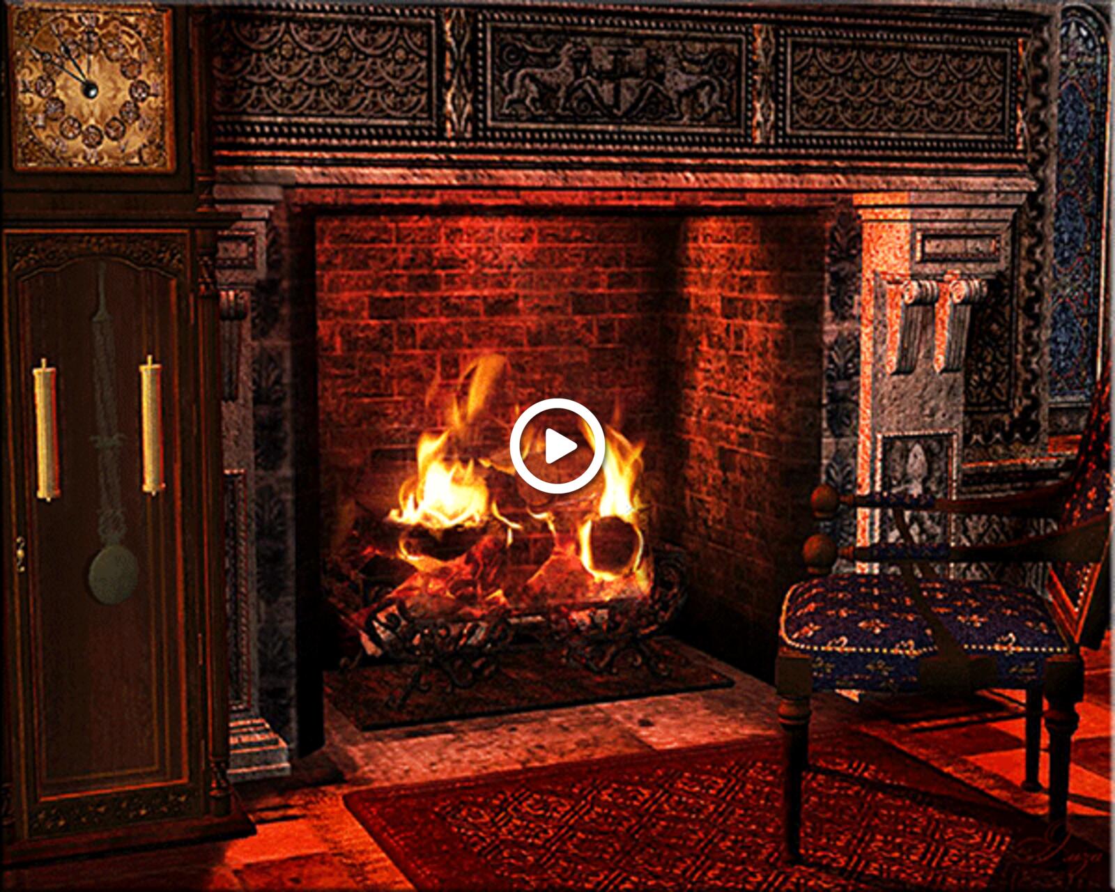 A postcard on the subject of bonfire fireplace animation for free
