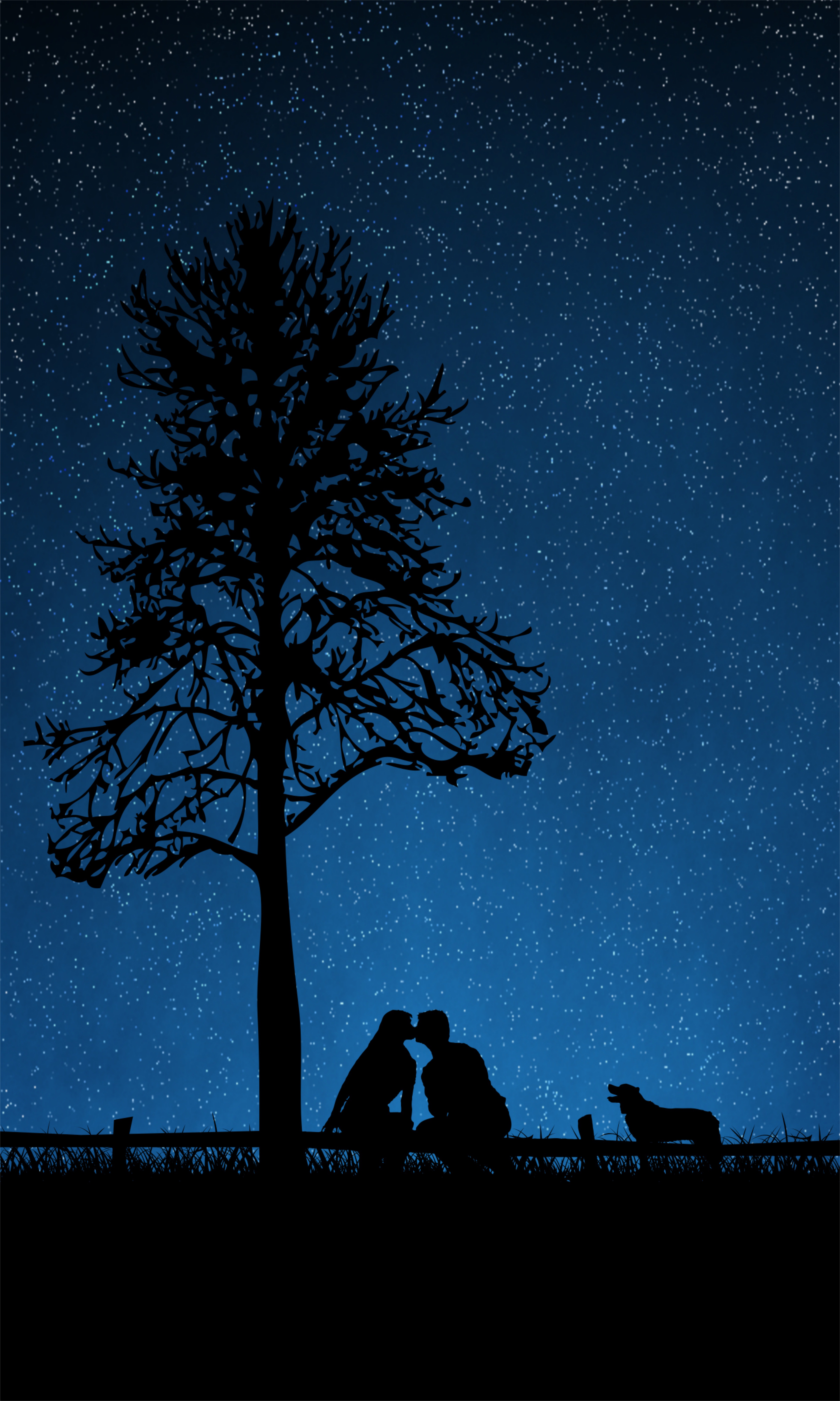 Wallpapers couple silhouettes kiss on the desktop