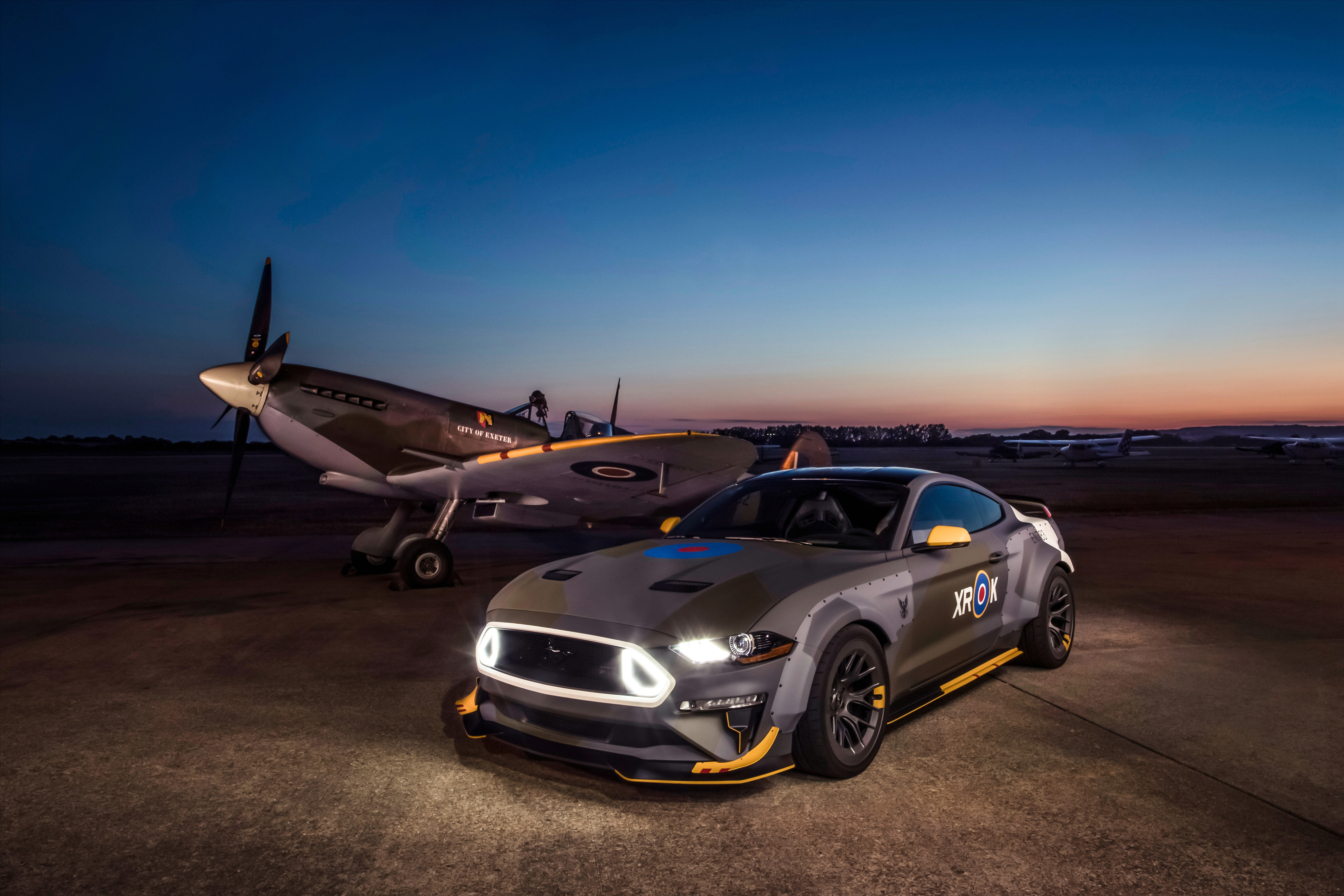 Wallpapers Ford Mustang airfield airplane on the desktop