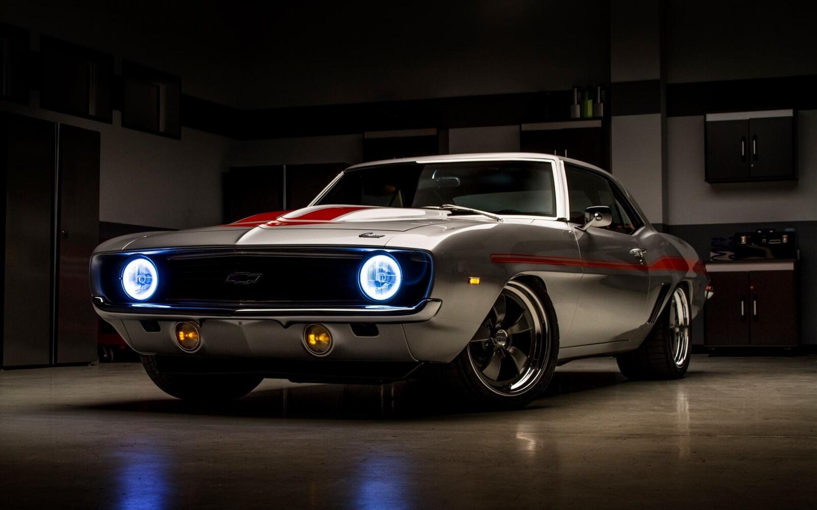 Wallpapers muscle cars front view headlights on the desktop