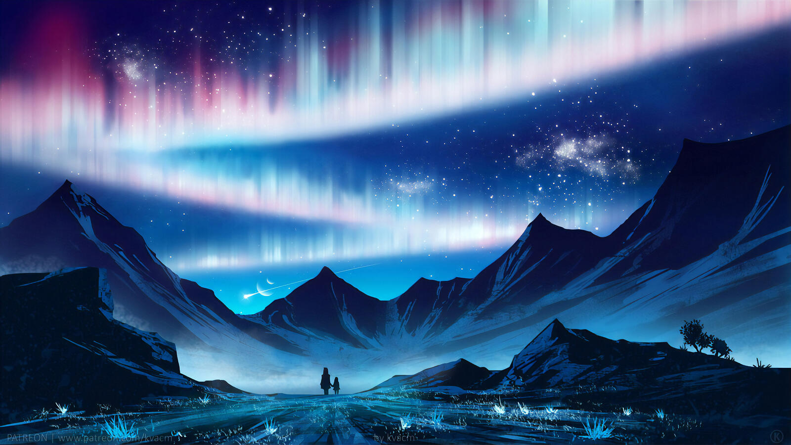 Wallpapers northern lights mountains landscapes on the desktop