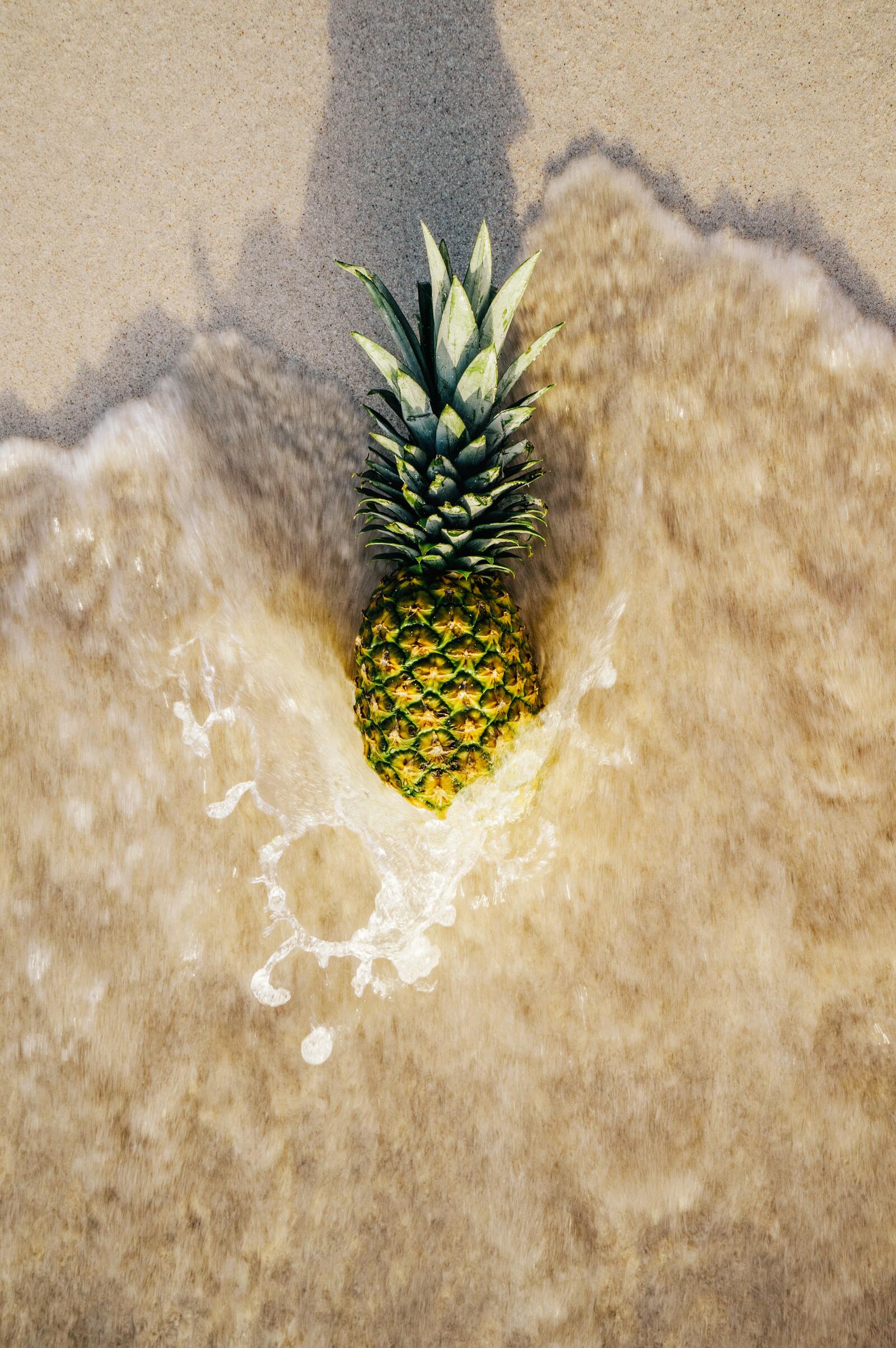 Wallpapers pineapple sand water on the desktop