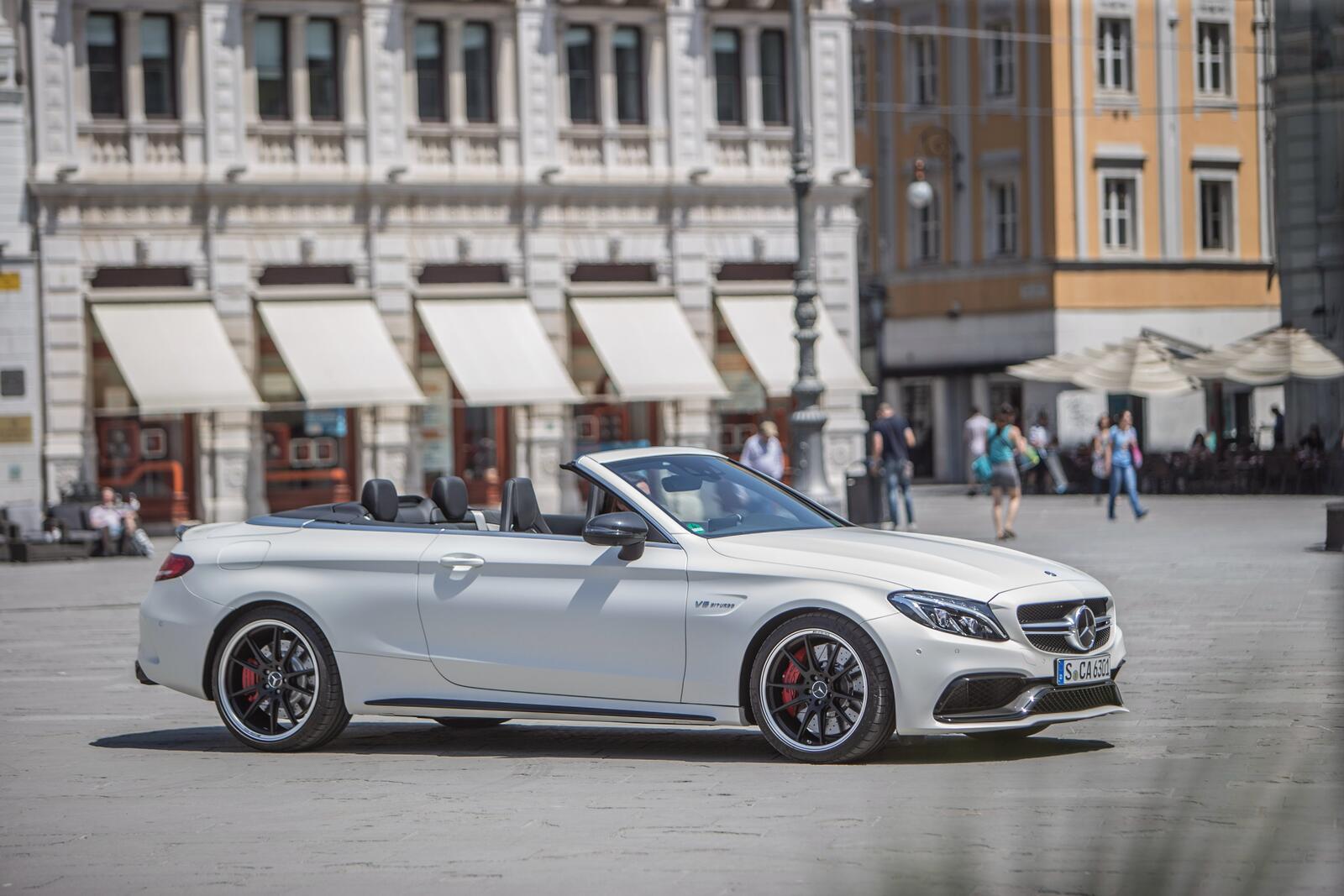 Wallpapers side view wallpaper mercedes amg c63 s cabriolet white car on the desktop