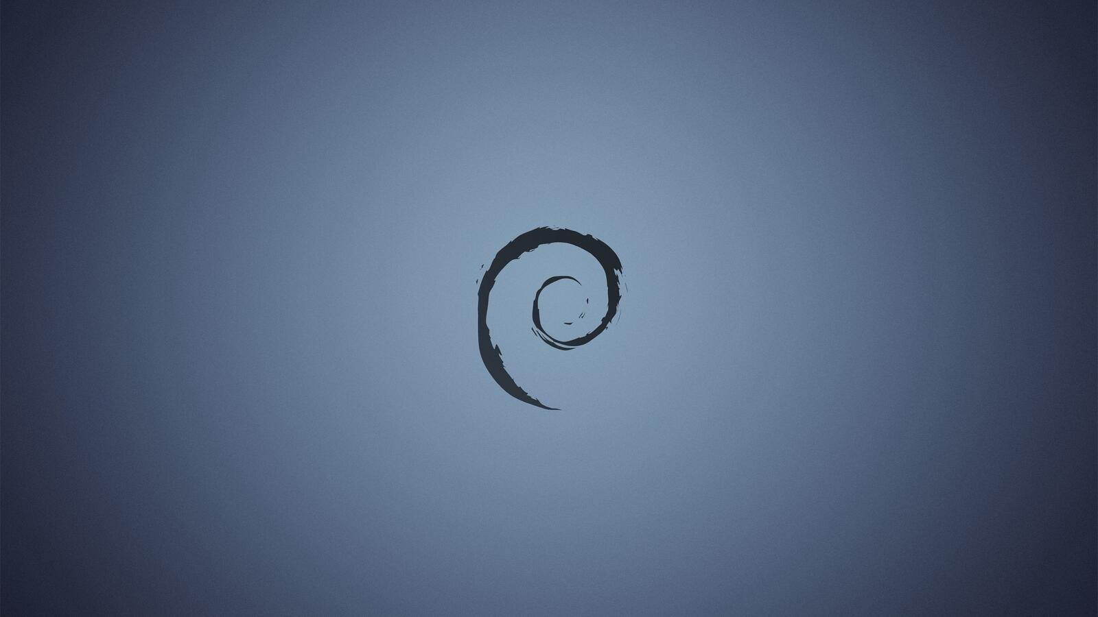 Обои Debian логотип серый фон на рабочий стол
