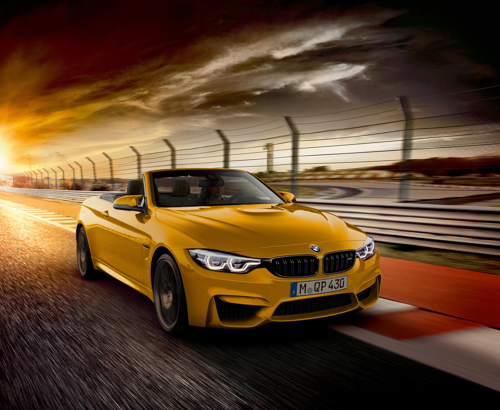 Wallpapers BMW M4 convertible yellow on the desktop
