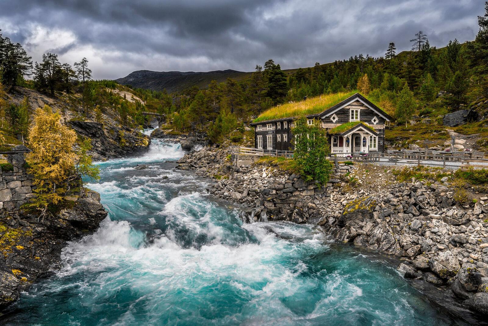 Обои Оппланд Норвегия река на рабочий стол