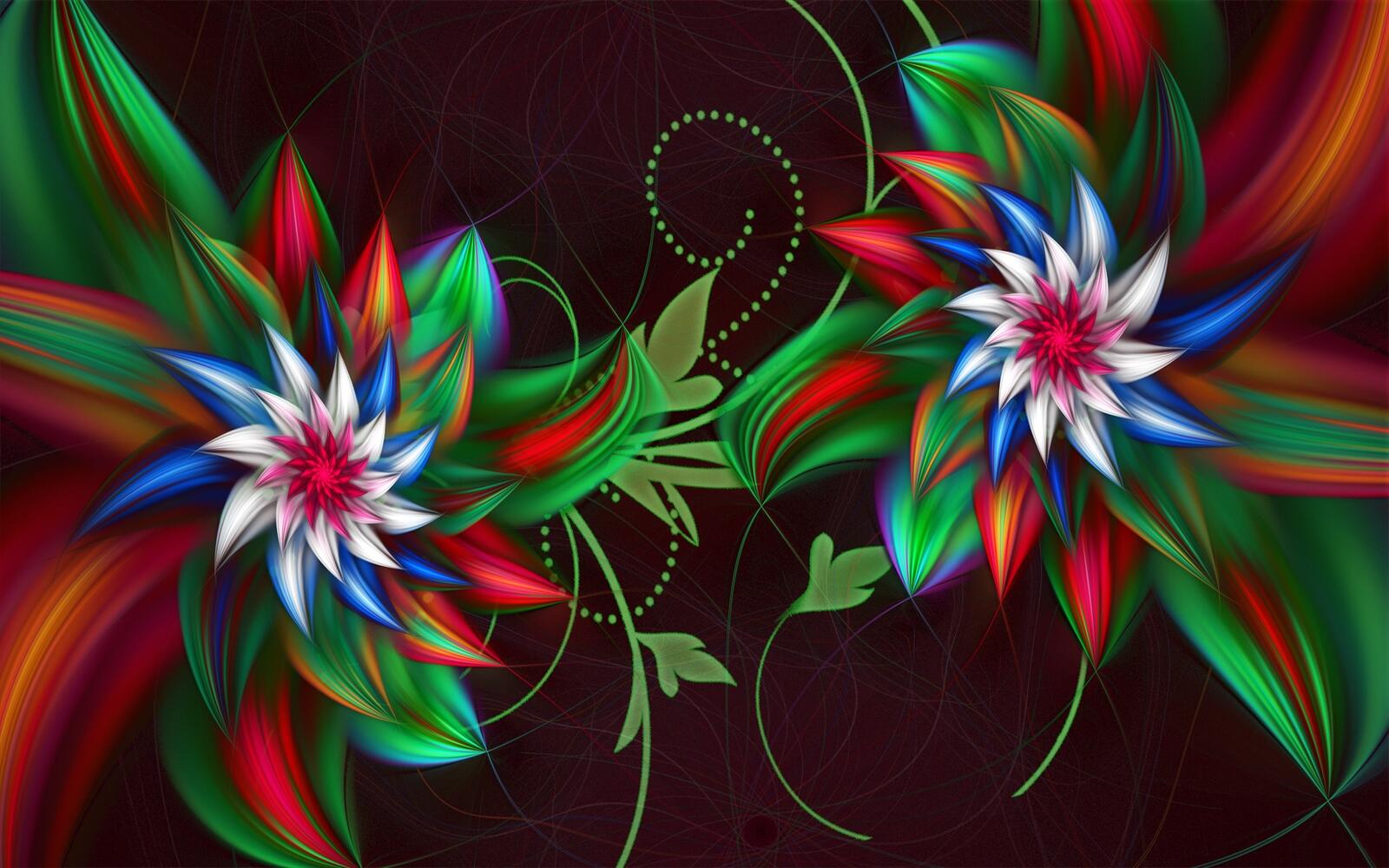 Бесплатное фото Два абстрактных цветка