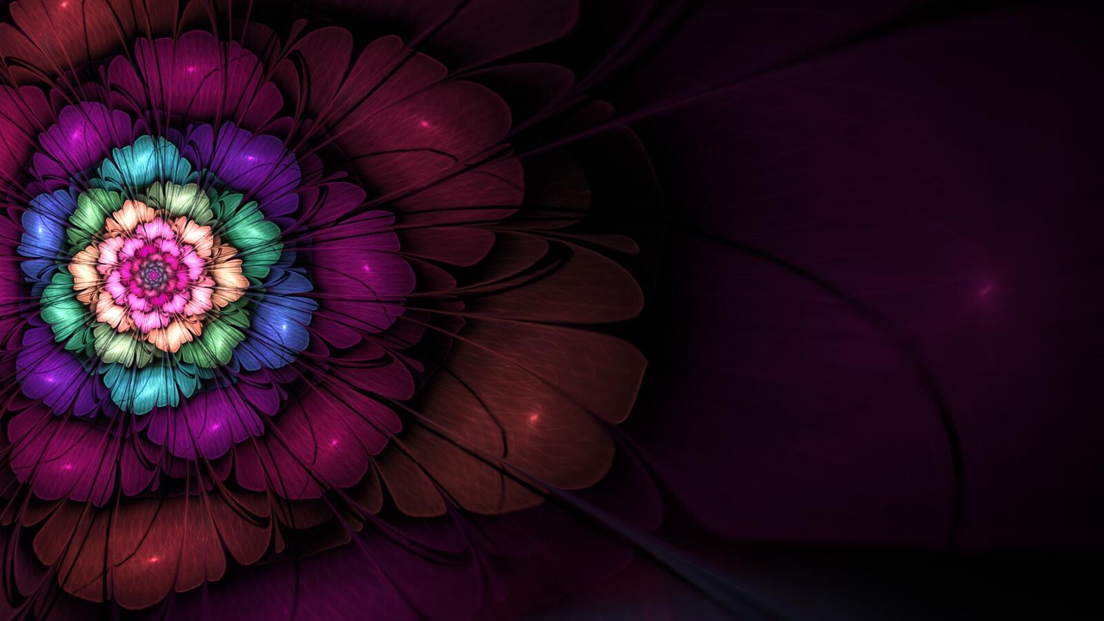 Wallpapers fractal design flower petals geometric on the desktop