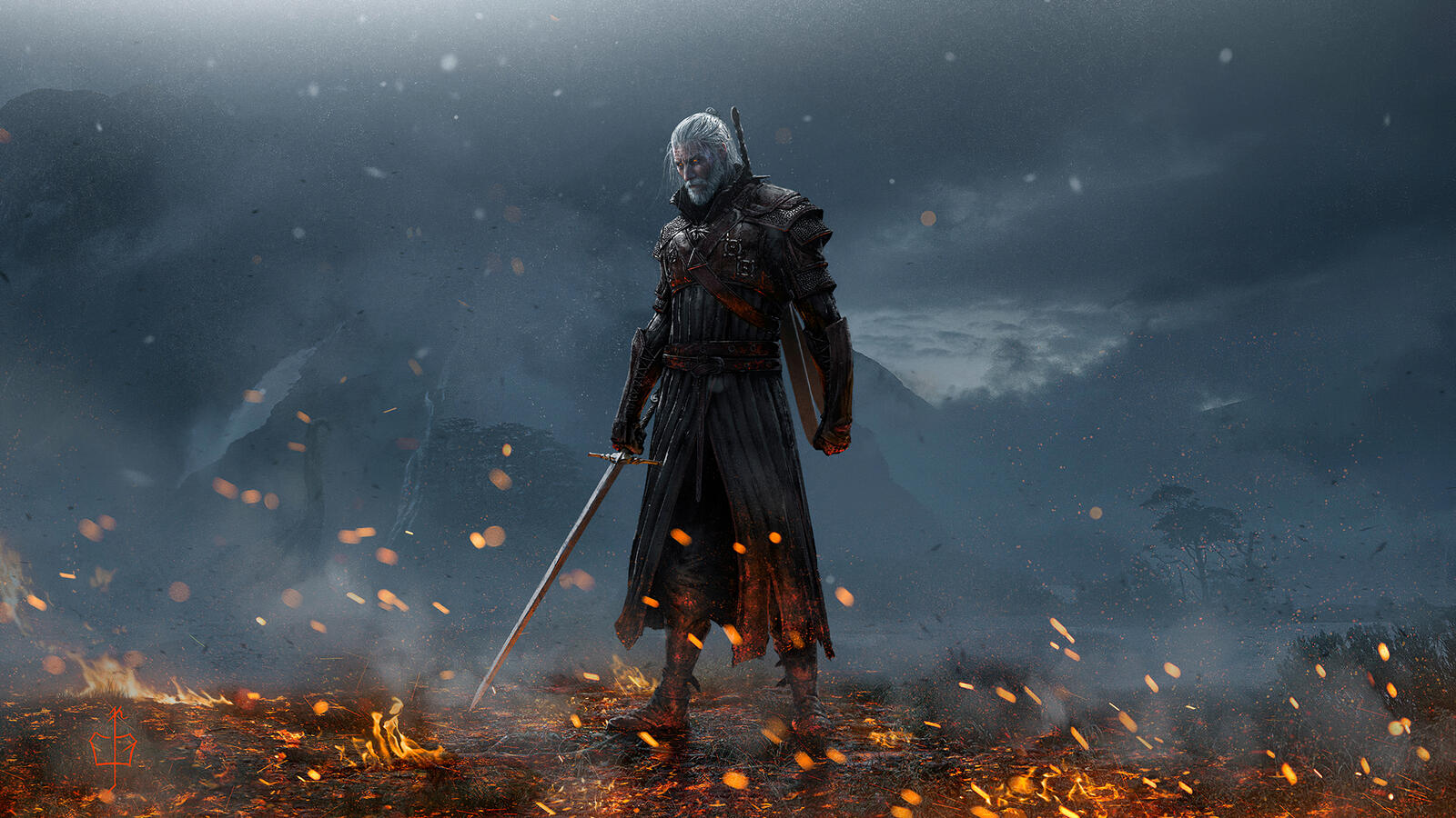 Wallpapers the witcher artwork artist on the desktop