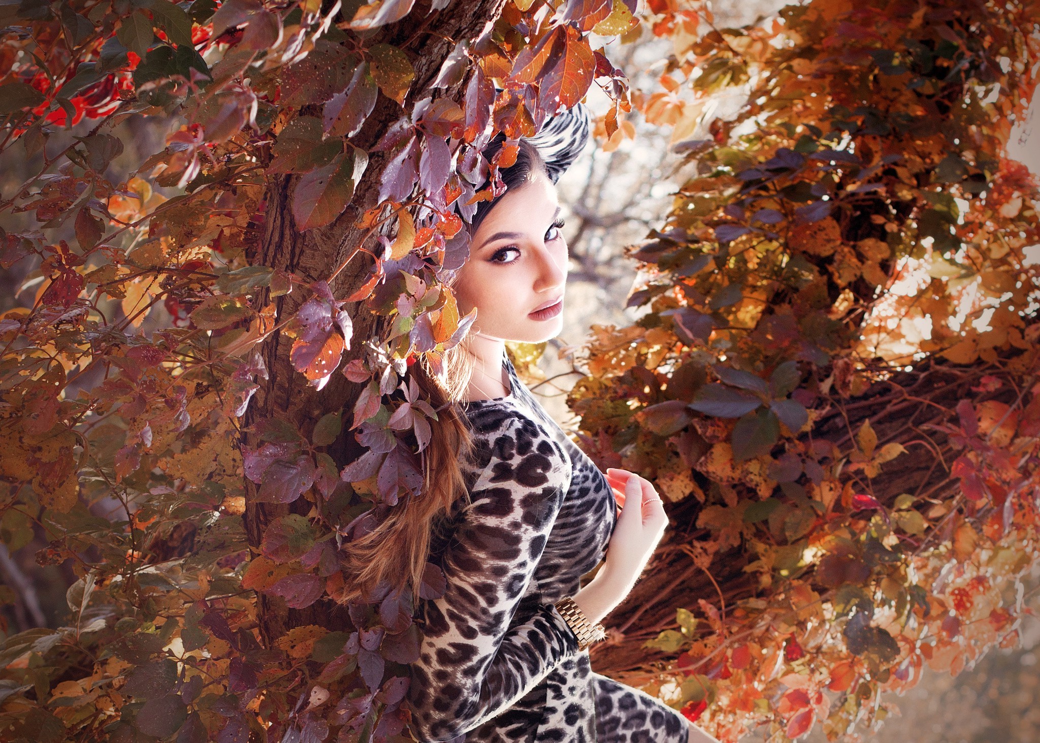 Фото женщины на улице, женщина, модель, подводный, мифология, дерево, осень, лист, цветок, растение, сезон, девушки - бесплатные картинки на Fonwall