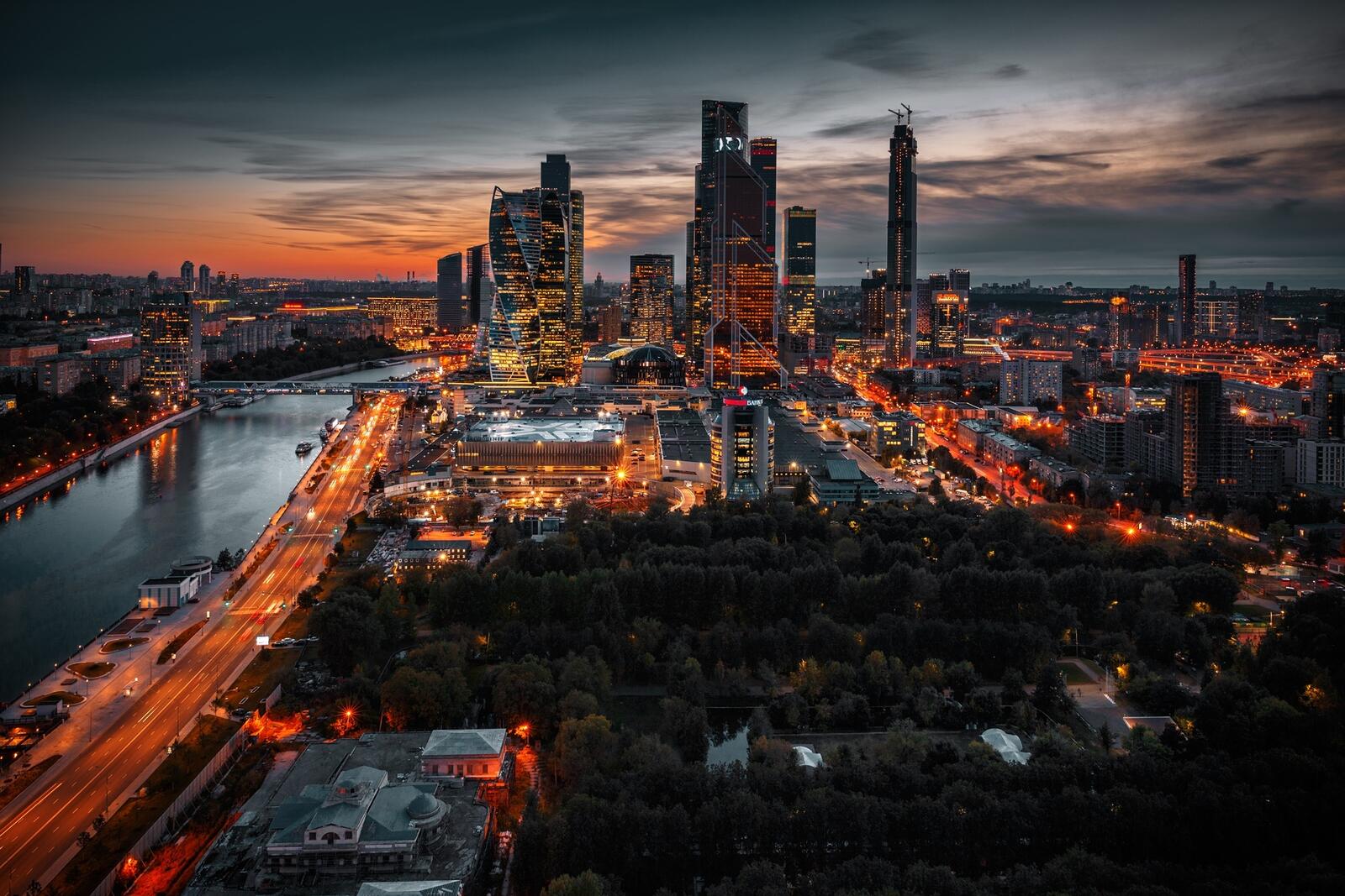 Wallpapers wallpaper moscow cityscape skyscrapers on the desktop
