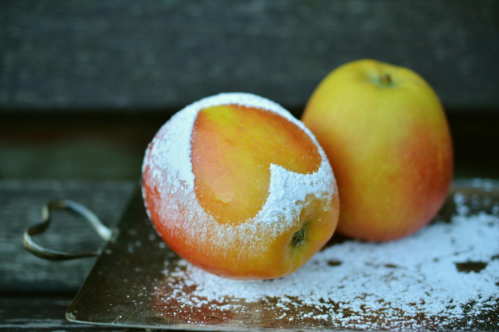 Обои яблоко фрукты мука на рабочий стол