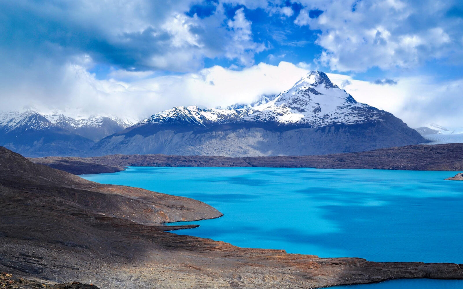 Wallpapers wallpaper blue lake clouds mountains on the desktop