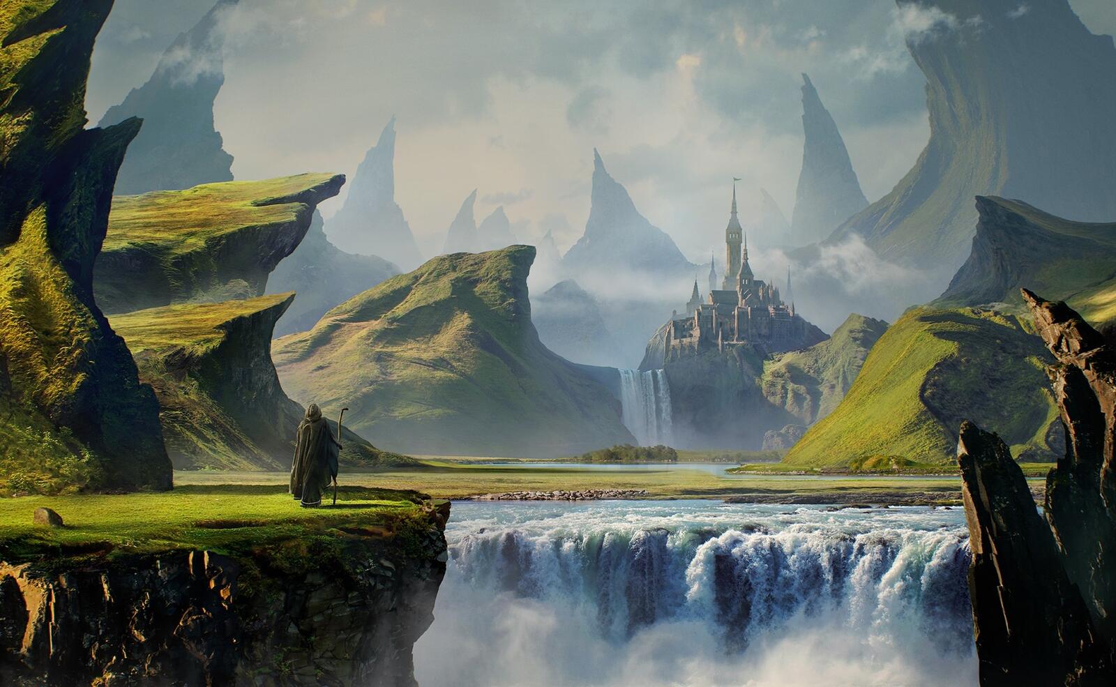 Wallpapers fantasy landscape wanderer fantastic world on the desktop