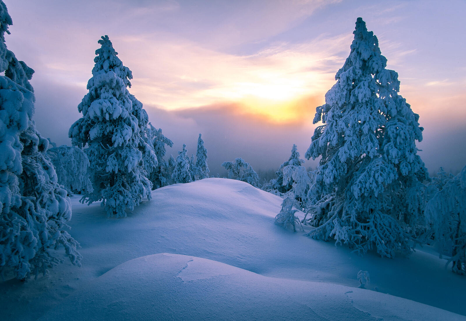 Обои Лапландия снег холмы на рабочий стол