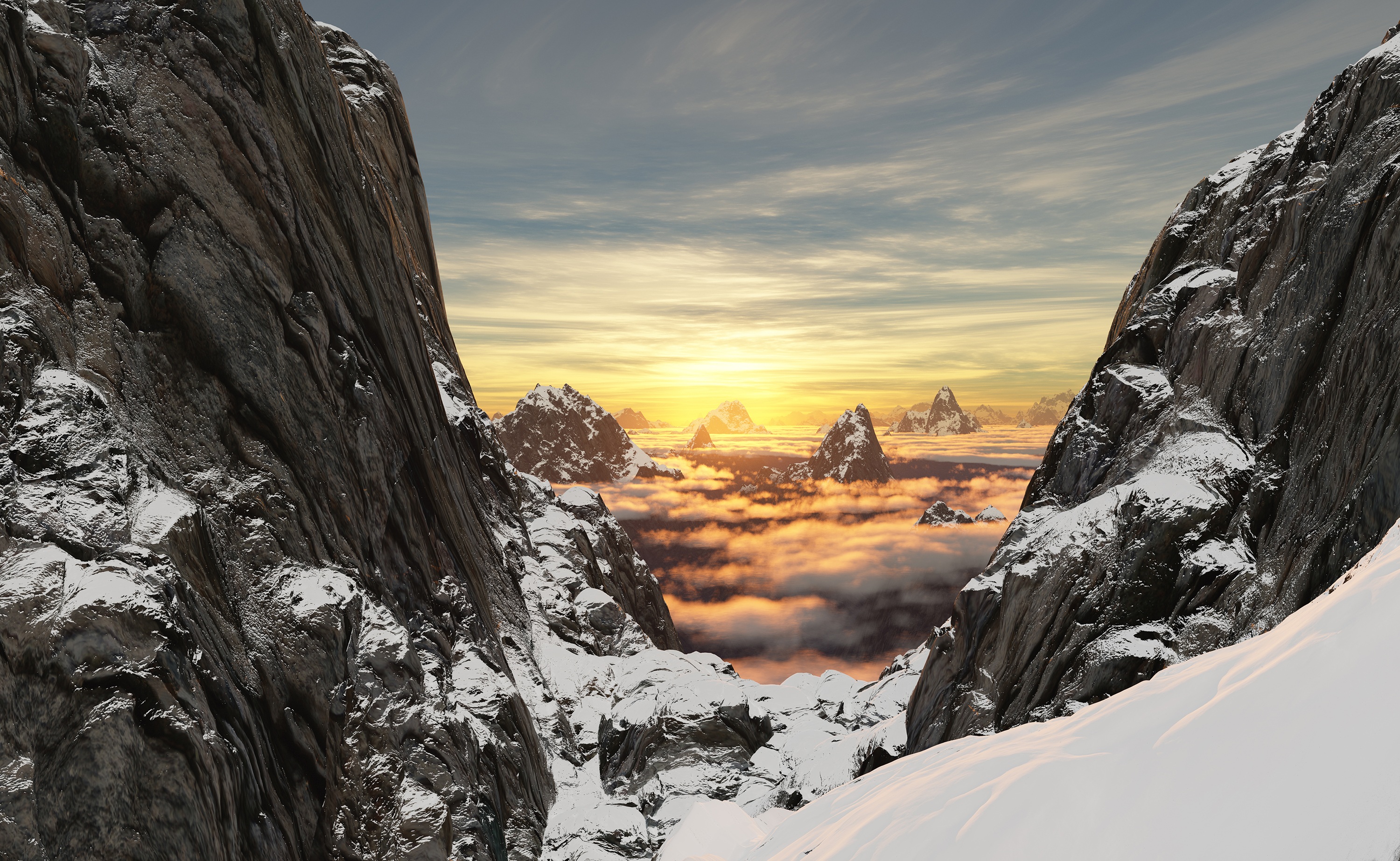 Wallpapers snow mountains distance on the desktop