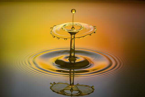A drop of water in water