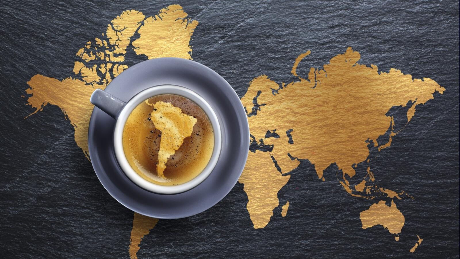 Обои кофе карта мир на рабочий стол