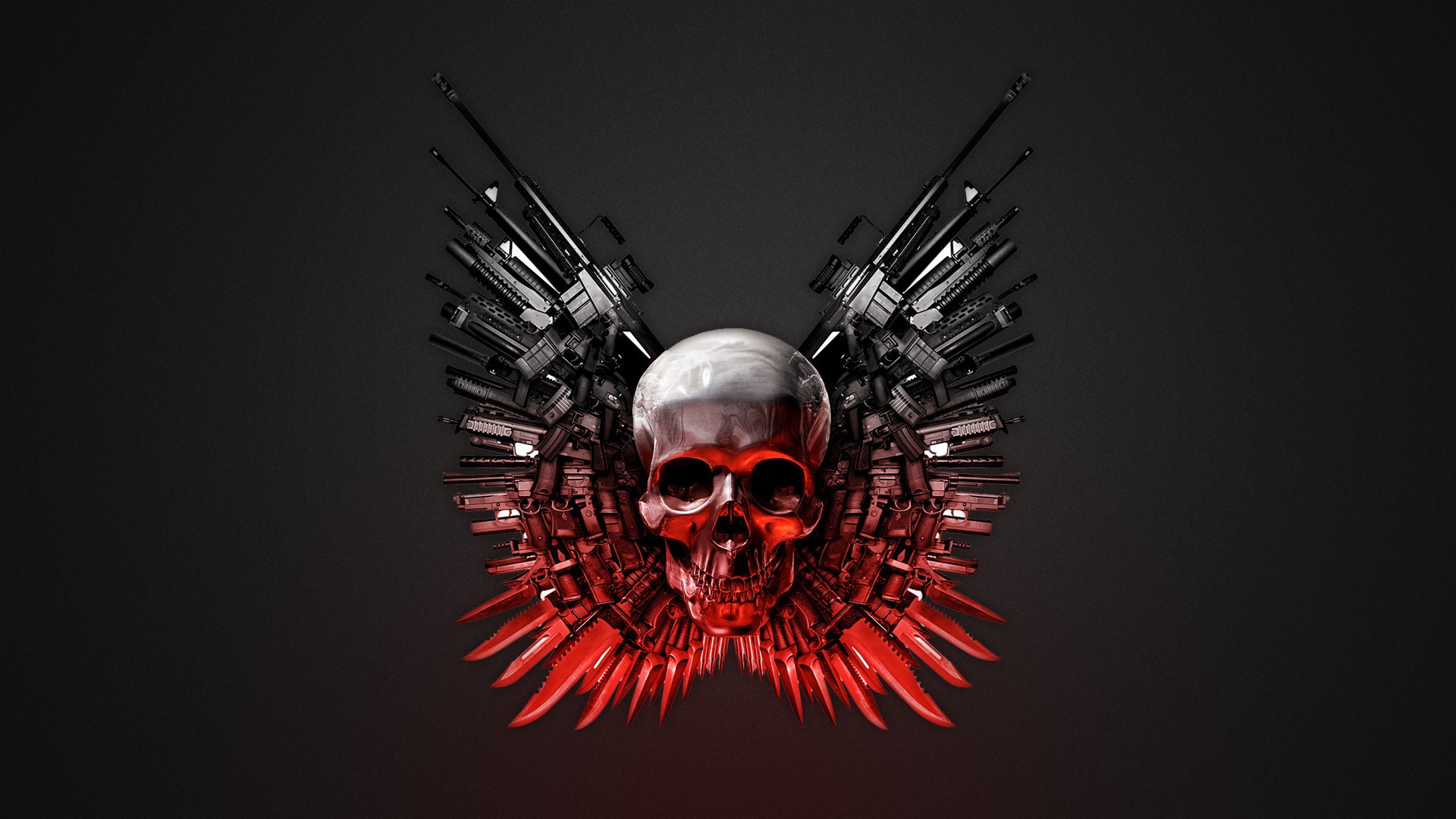 Wallpapers skull weapons the expendables on the desktop
