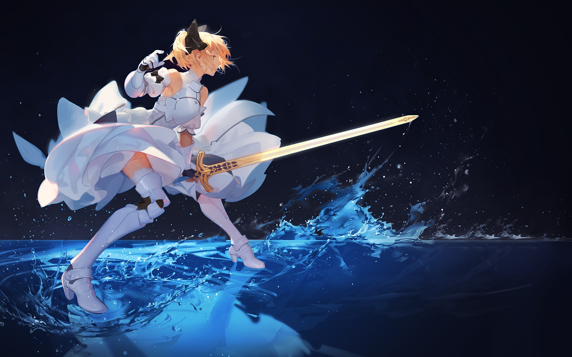 Wallpaper fate stay night saber white dress - free pictures on Fonwall