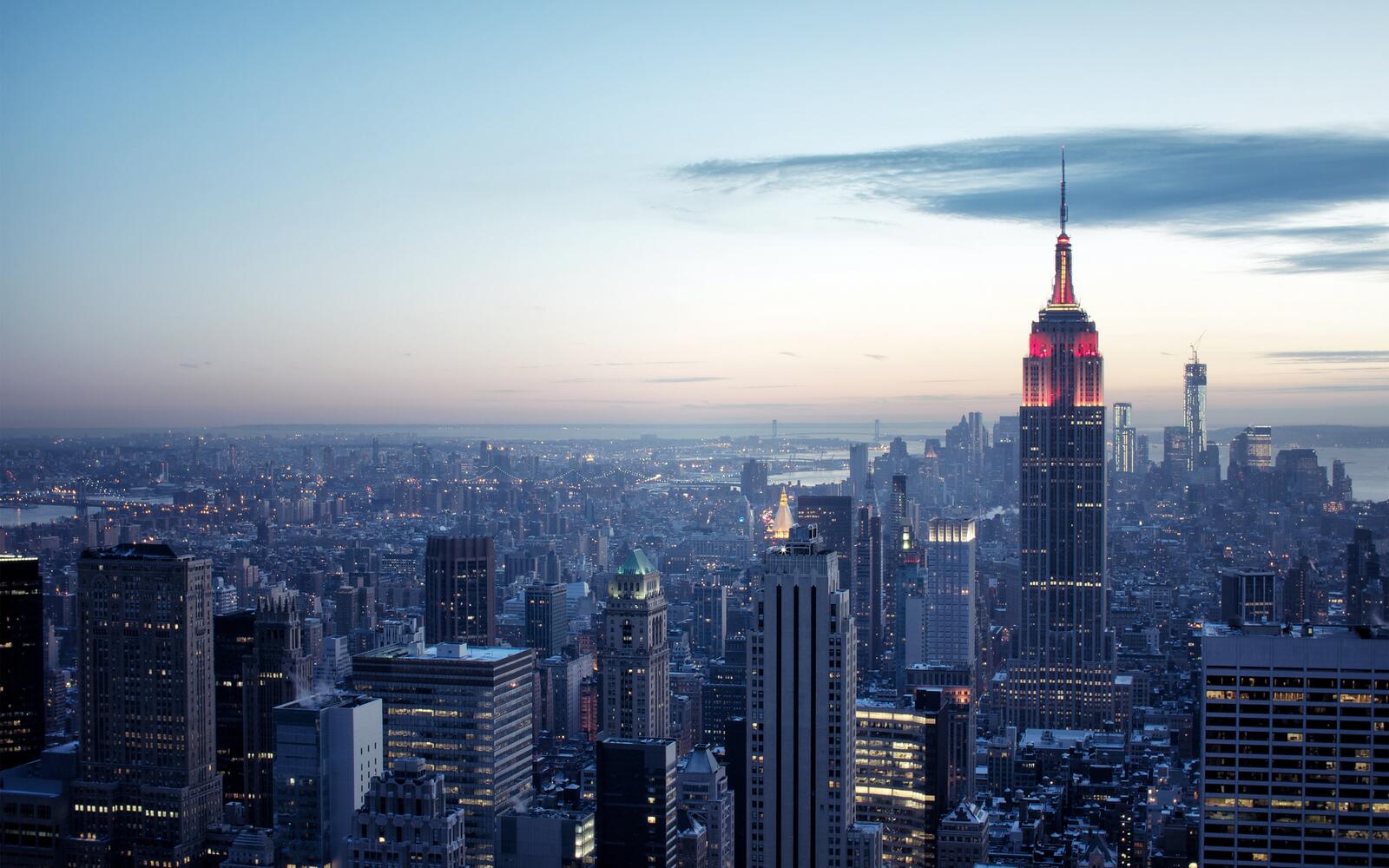 Wallpapers sunset wallpaper empire state building New York on the desktop