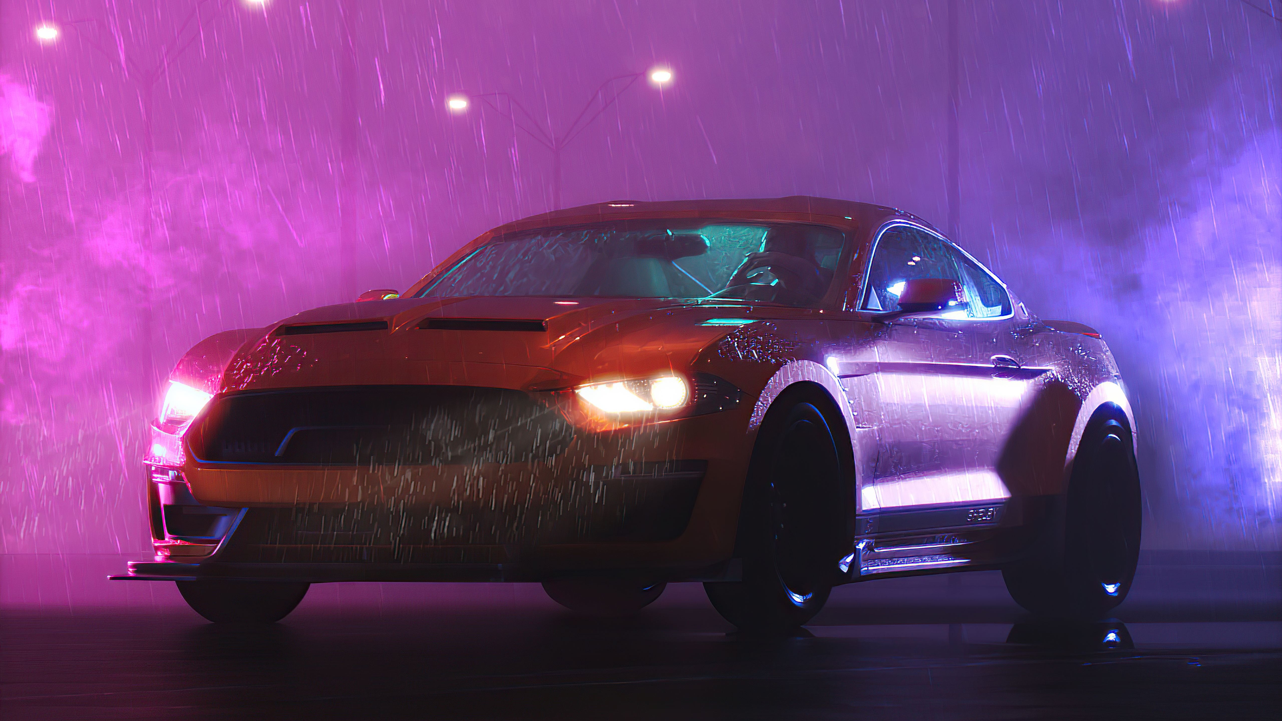 Wallpapers Ford Mustang digital art synthesizer on the desktop