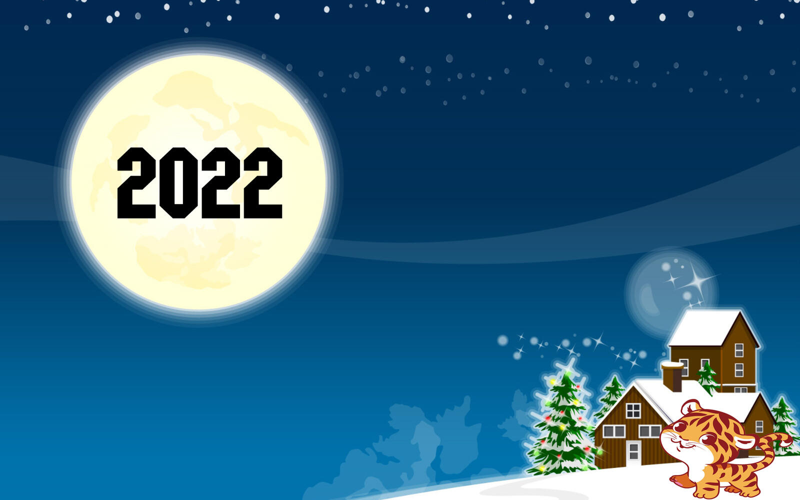 Wallpapers new year 2022 moon on the desktop