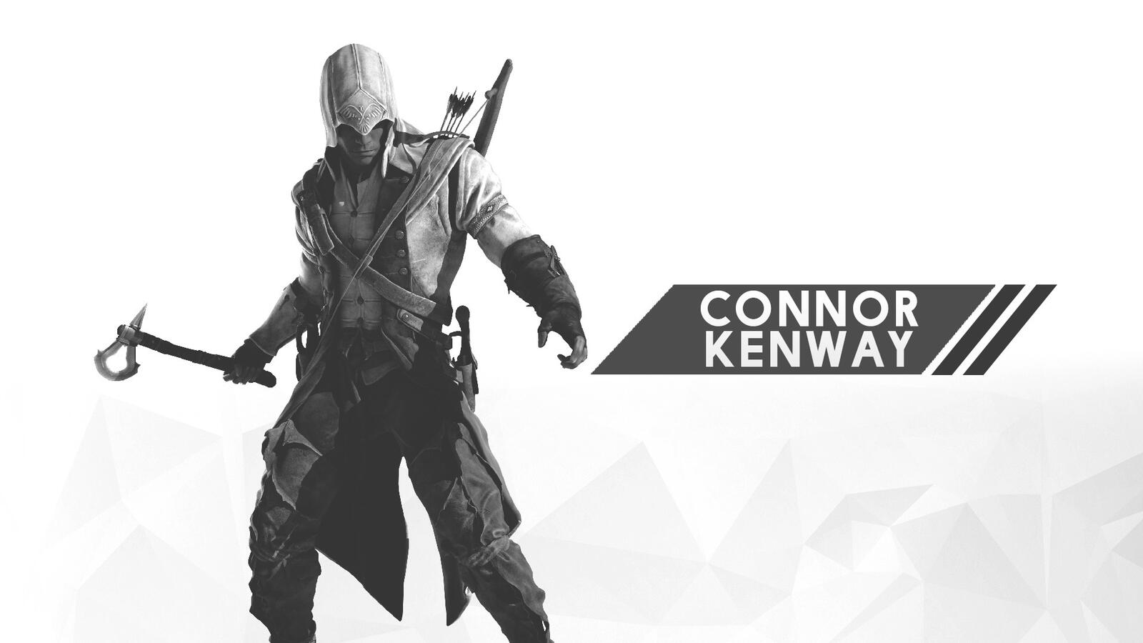 Wallpapers connor kenway video games black and white on the desktop