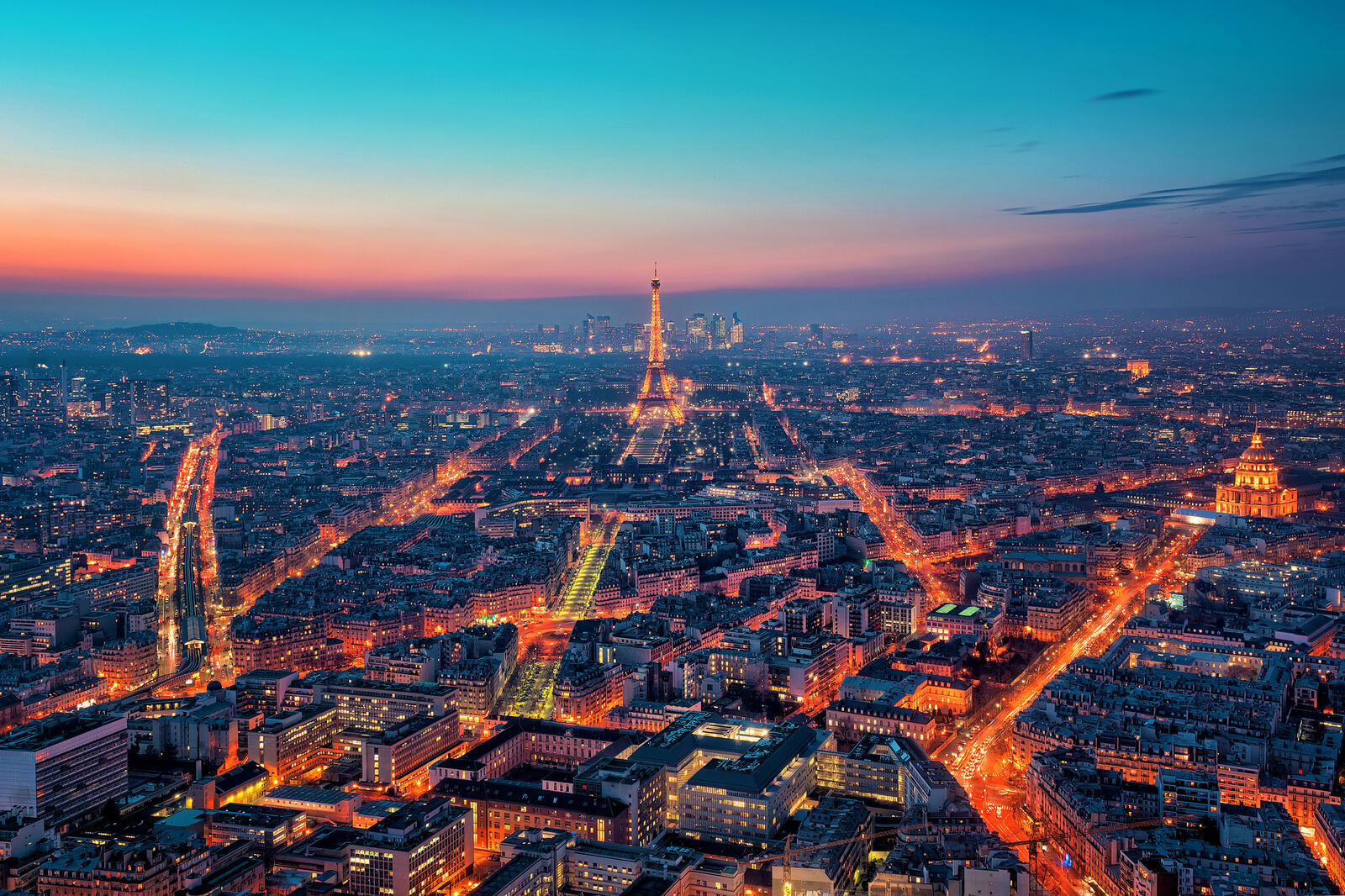 桌面上的壁纸巴黎 城市 日落