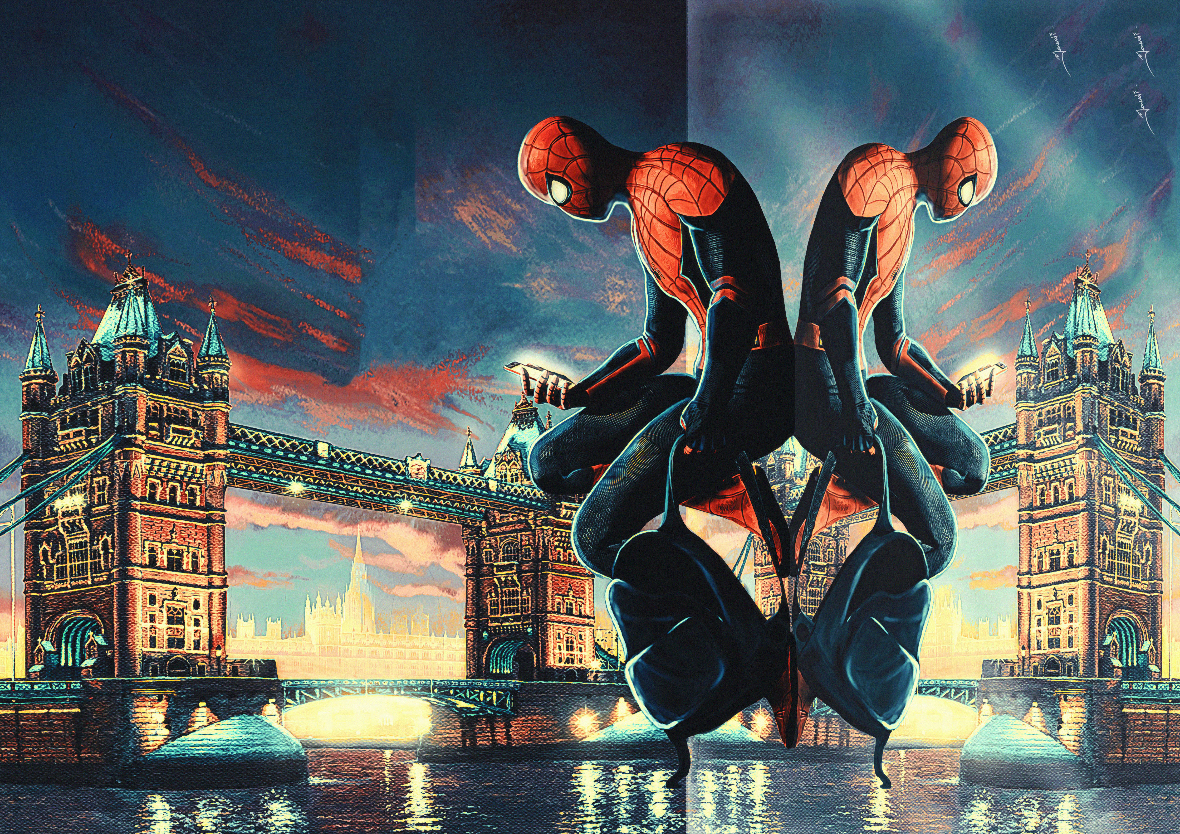 Wallpapers spider man superheroes city on the desktop