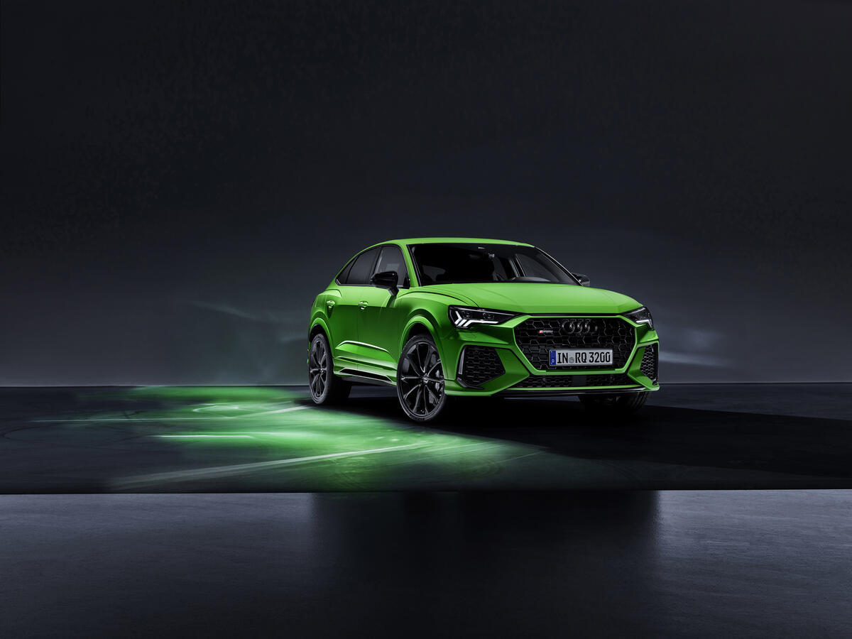 The green 2020 Audi Q8