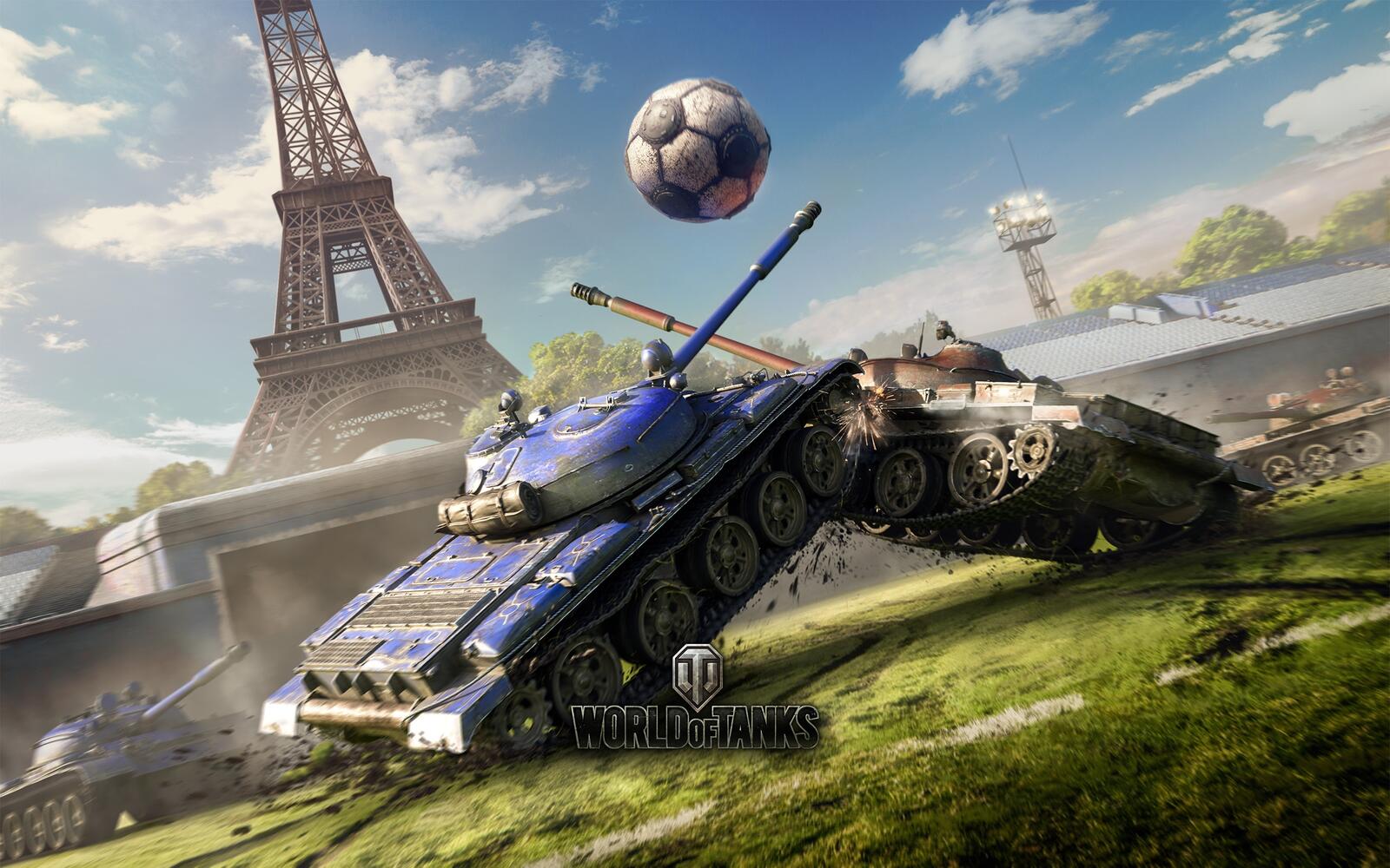 Wallpapers wallpaper world of tanks football clouds on the desktop