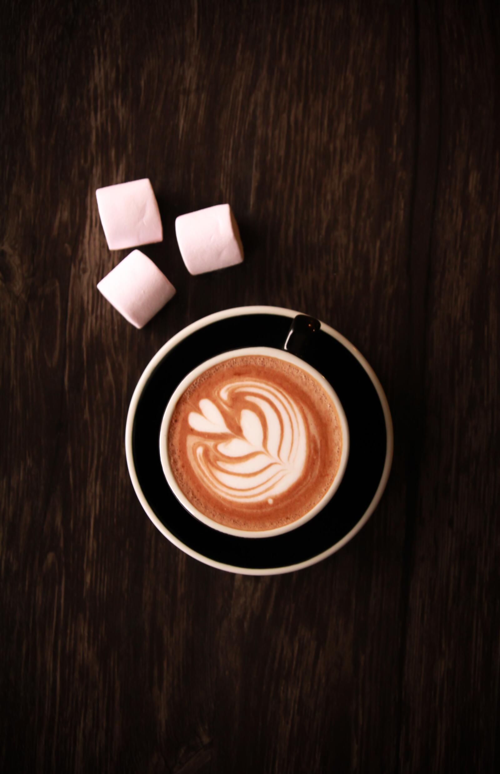 Wallpapers latte art coffee cup on the desktop