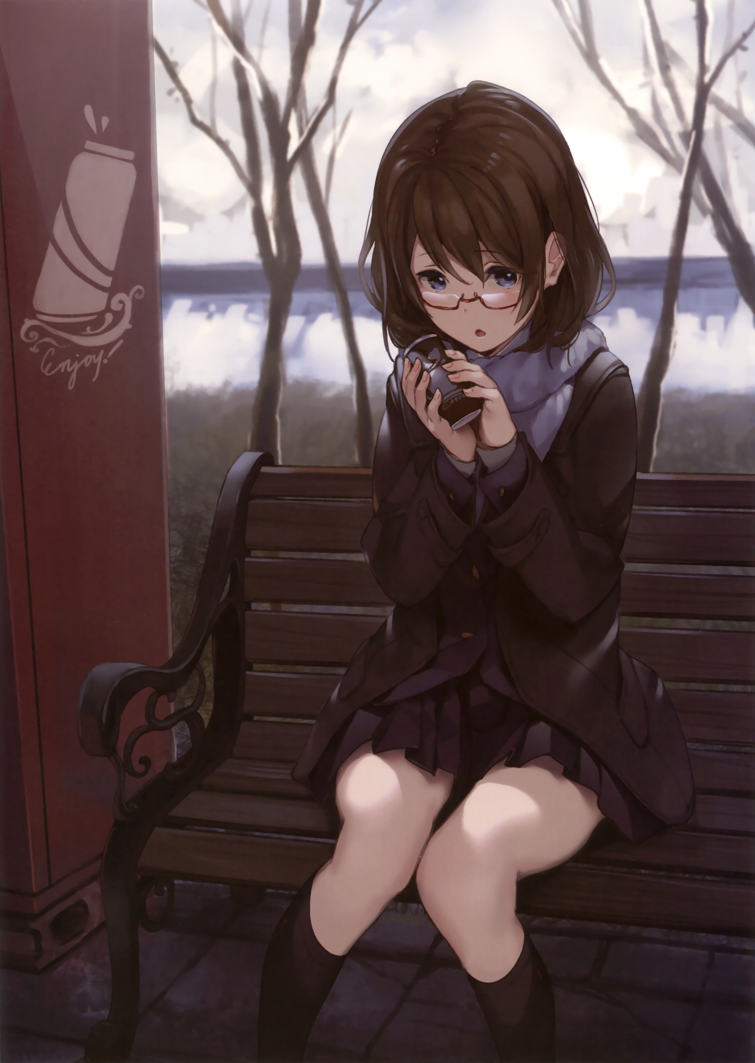 Download A beautiful sad anime girl sitting alone in the rain Wallpaper   Wallpaperscom