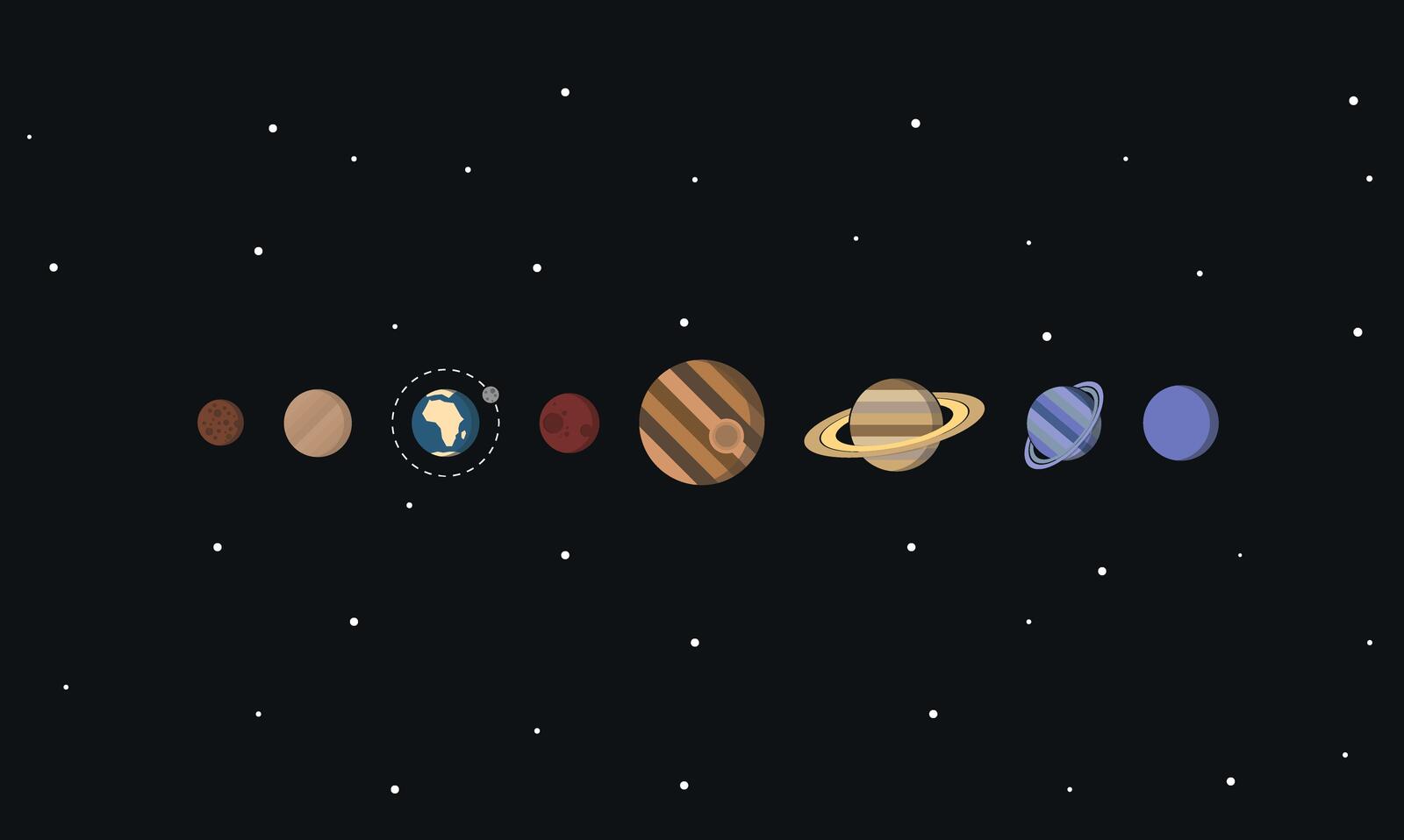 Wallpapers solar system planets stars on the desktop