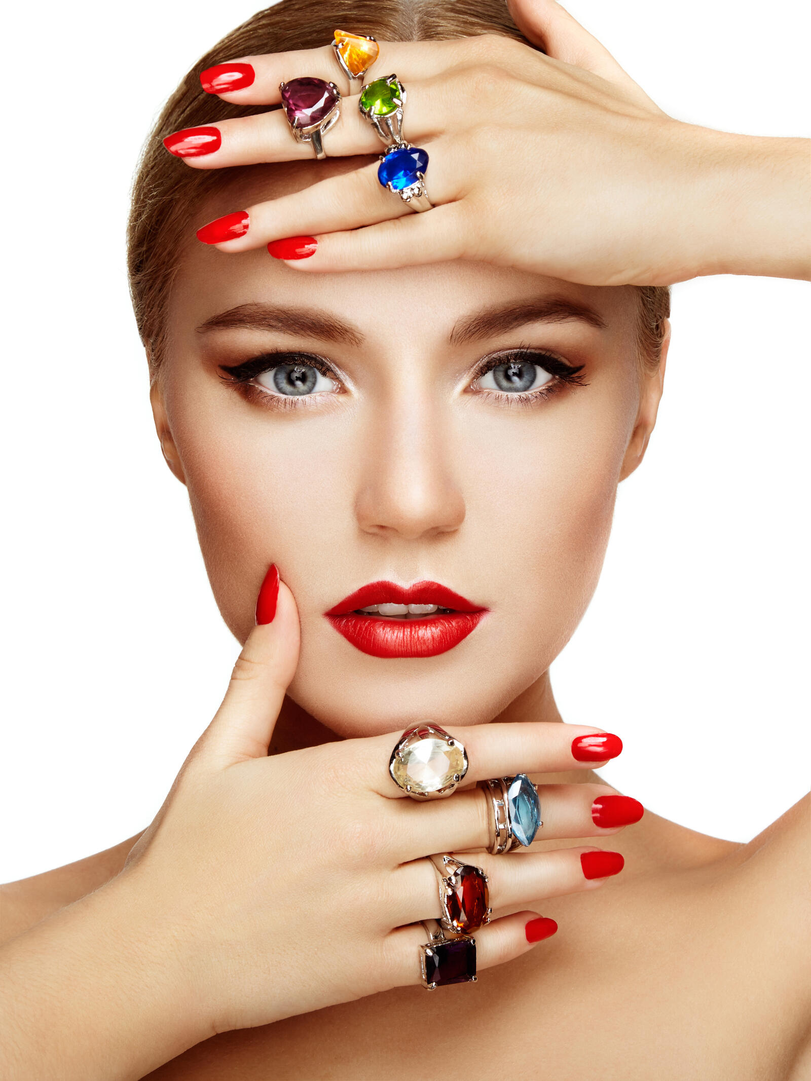 Wallpapers woman manicure make-up on the desktop