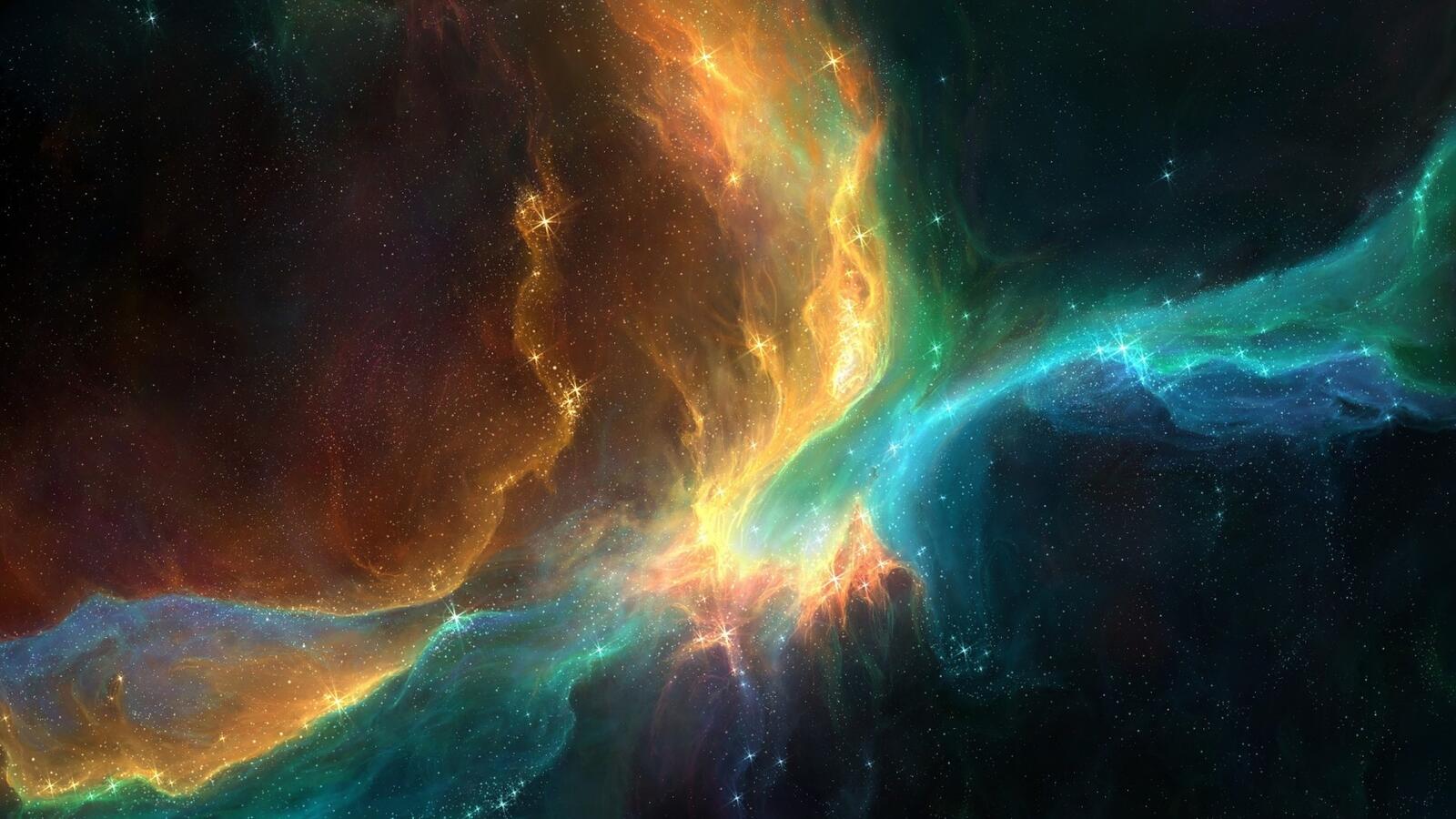 Wallpapers galaxies colorful nebula stars on the desktop