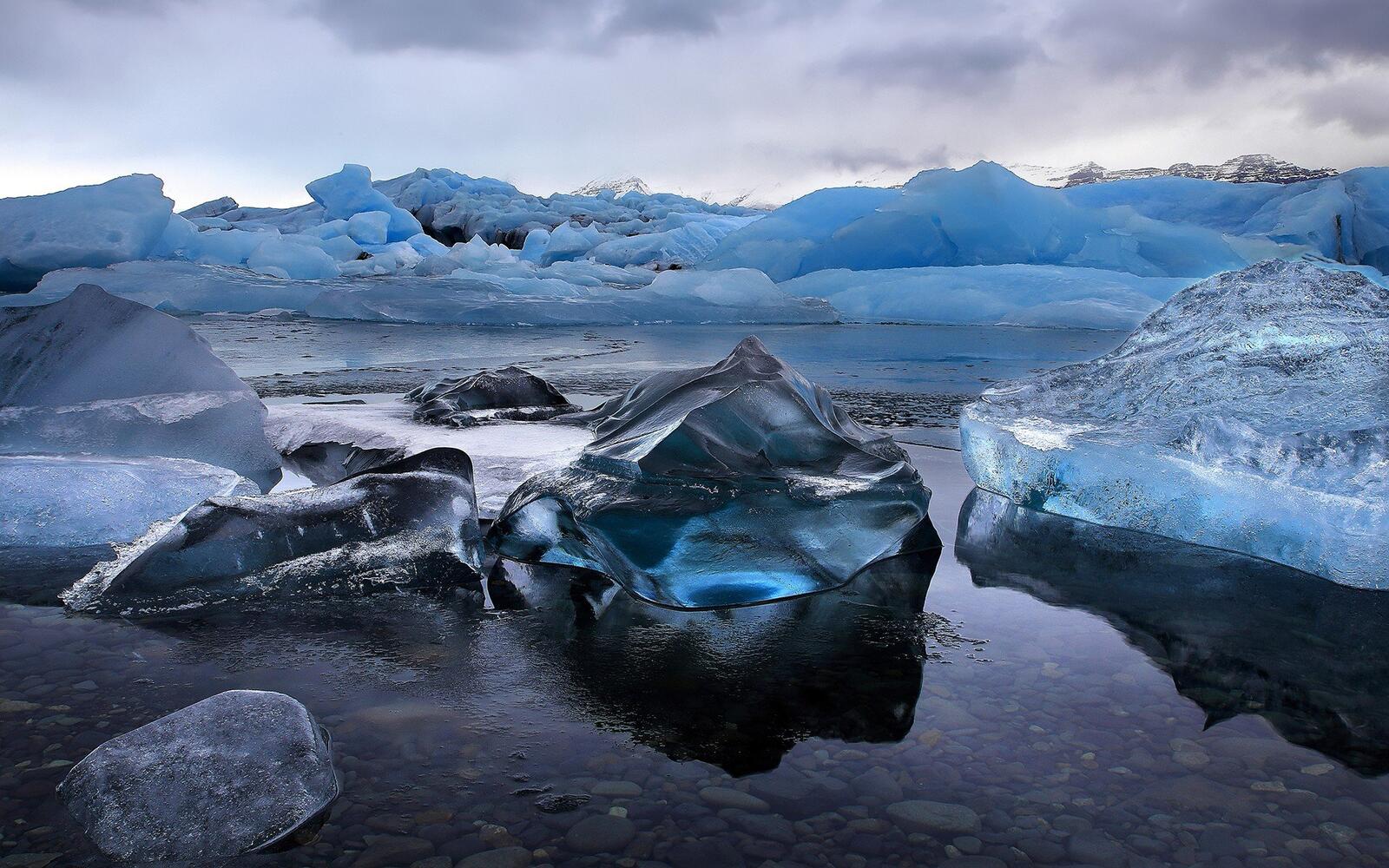 Обои лед Исландия айсберги на рабочий стол