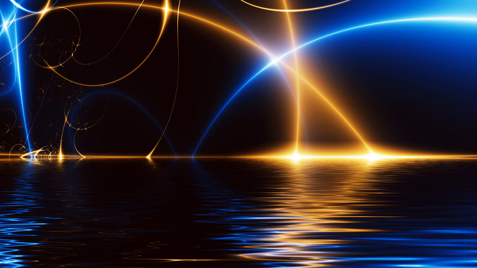 Wallpapers light water rays on the desktop