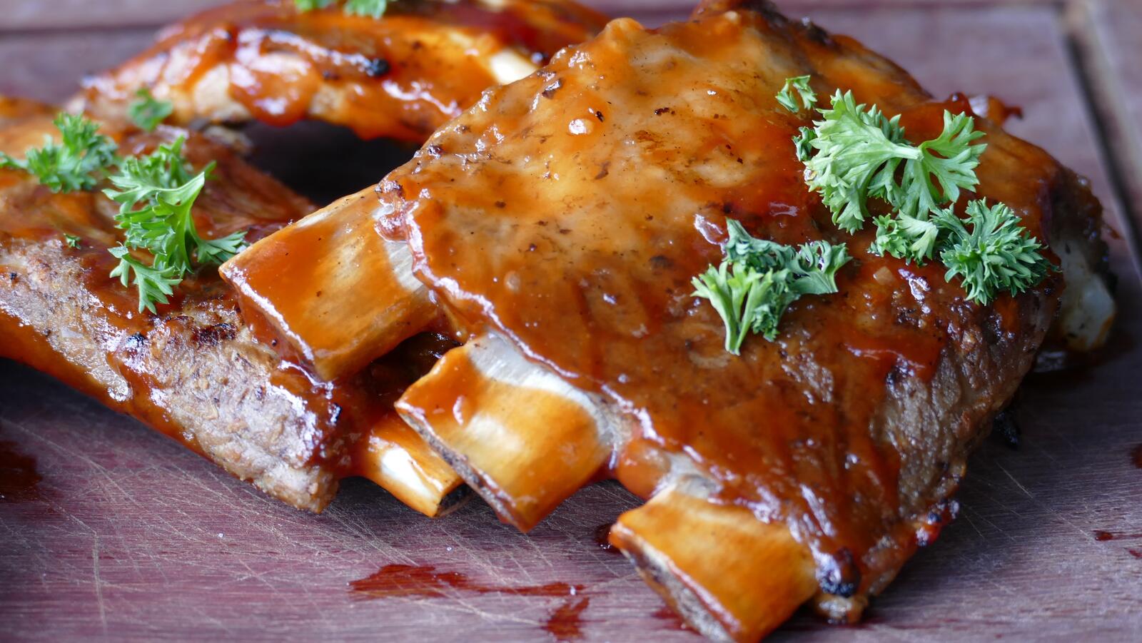 Wallpapers meat ribs sauce on the desktop