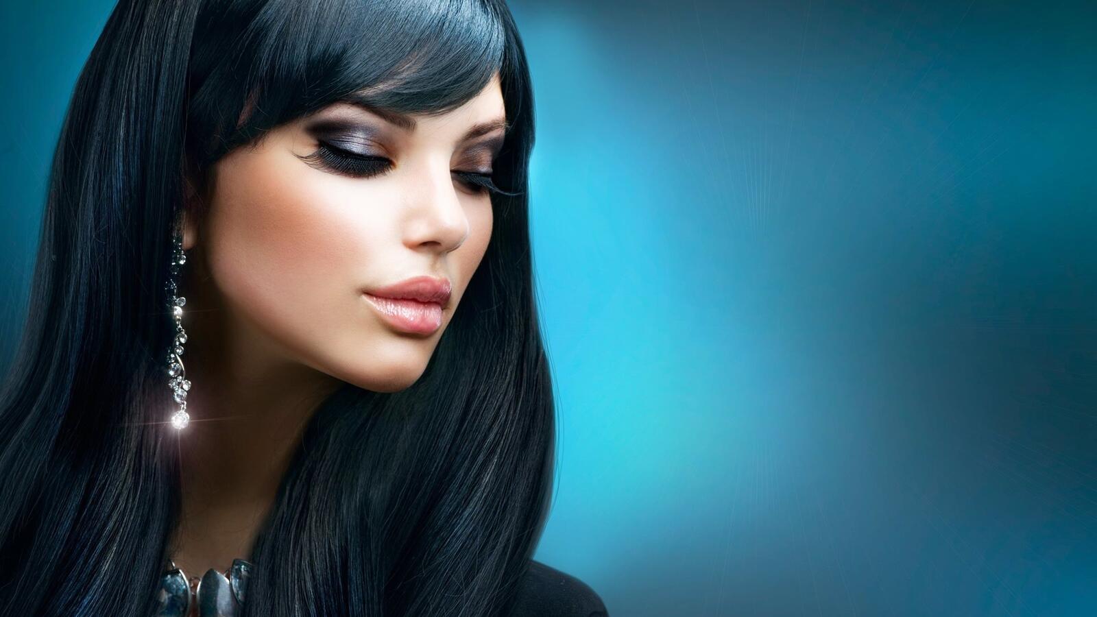 Обои макияж Анна Субботина черные волосы на рабочий стол