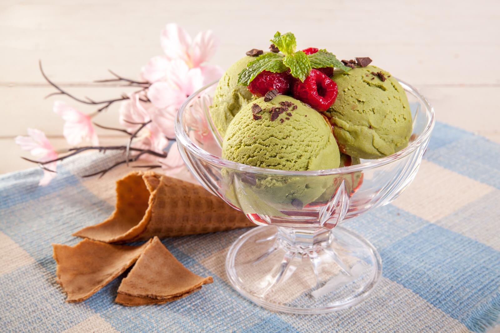 Обои малина десерт обои зеленое мороженое на рабочий стол