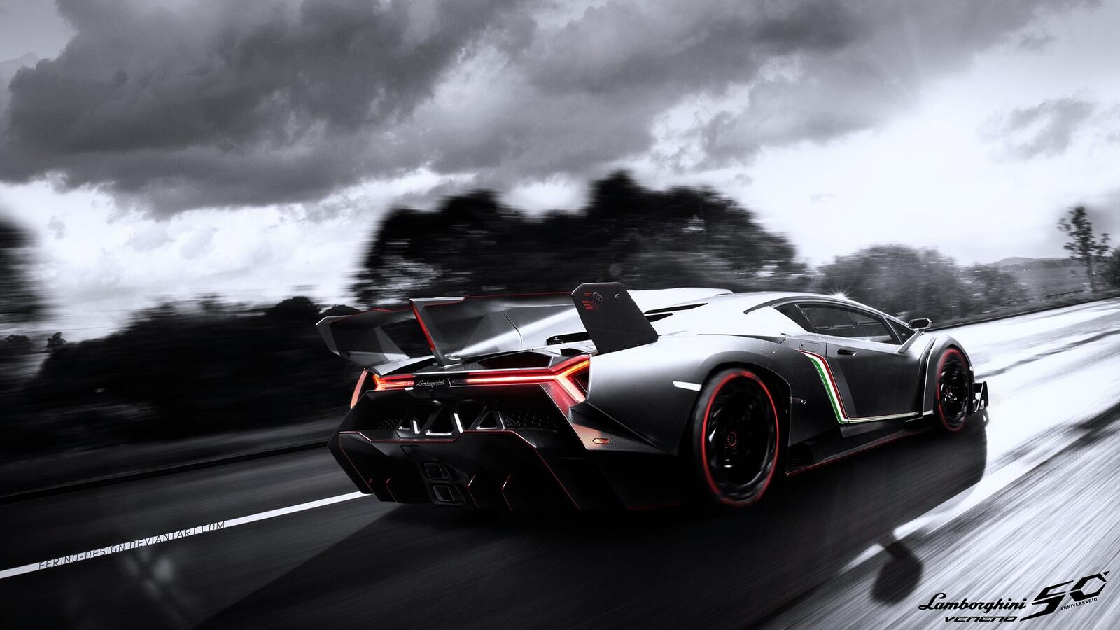 Бесплатное фото Lamborghini veneno в игре форза
