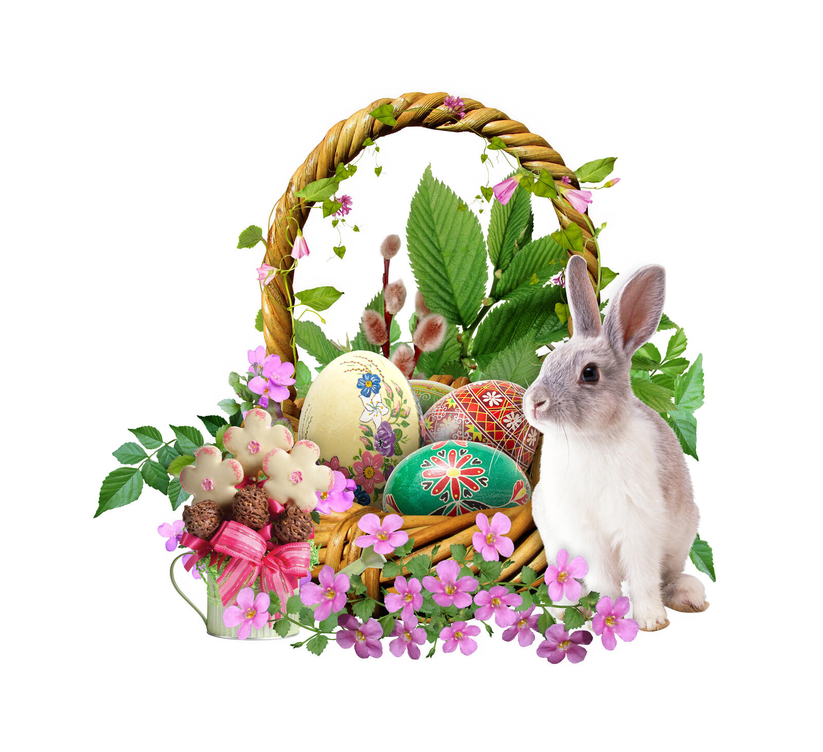 桌面上的壁纸复活节 彩蛋 兔子